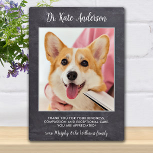 Plaque Photo Cadeau de remerciement personnalisé pour vétérinai