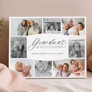 Plaque Photo Cadeau personnalisé élégant en forme de collage ph