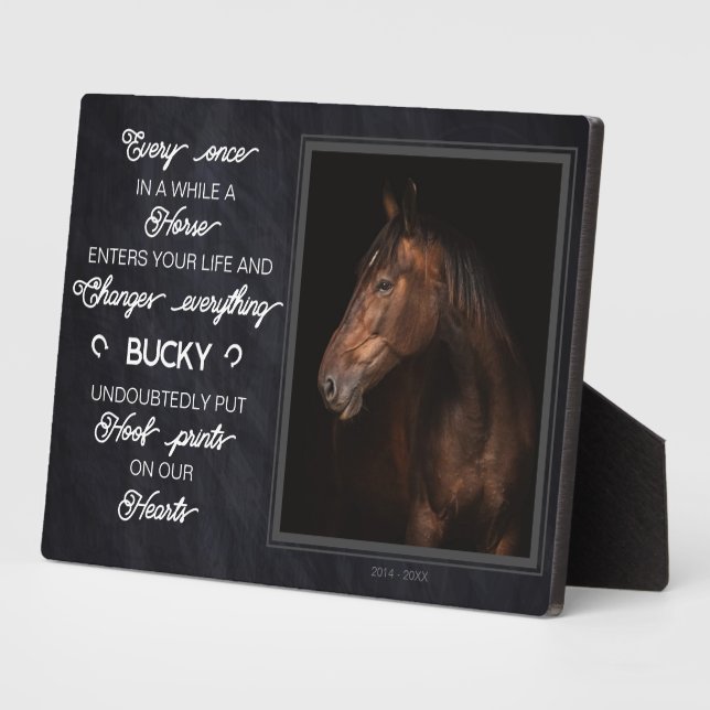 Plaque Photo Cadeau personnalisé Horse Memorial Photo (Côté)