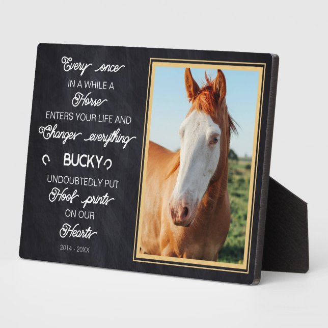 Plaque Photo Cadeau personnalisé Horse Memorial Photo (Côté)