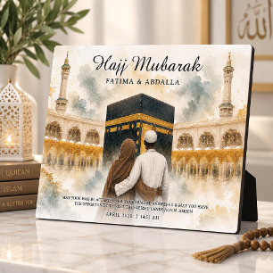 Plaque Photo Cadeau personnalisé pour couples musulmans, Hajj M