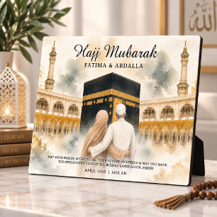Plaque Photo Cadeau personnalisé pour couples musulmans, Hajj M