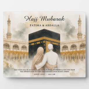 Plaque Photo Cadeau personnalisé pour couples musulmans, Hajj M