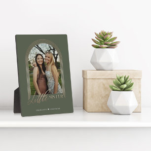 Plaque Photo Cadeau pour garde photo Little Sister Elegant Arch
