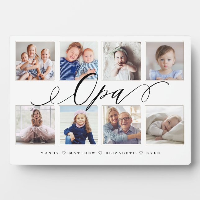 Plaque Photo Cadeau pour Opa | Collage photo pour petits enfant (Devant)