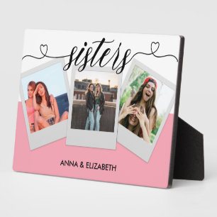 Plaque Photo Cadeau pour Soeur Photo personnalisée Collage rose