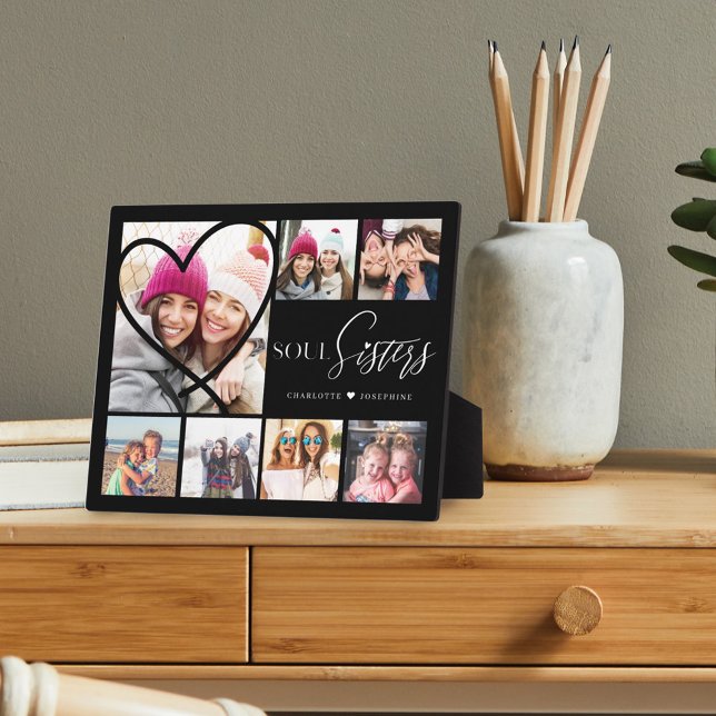 Plaque Photo Cadeau Pour Soeurs Soul 7 Photo Collage Coeur BFF (Créateur téléchargé)