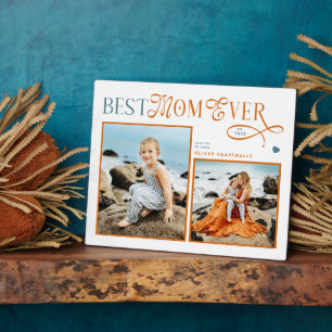 Plaque Photo Cadeaux de fête des mères avec photo de cœur pour 