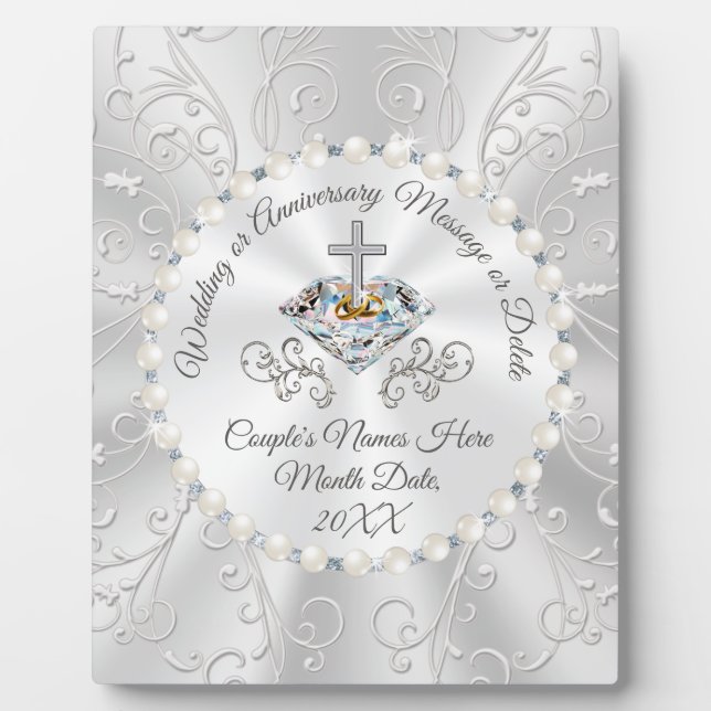 Plaque Photo Cadeaux de mariage chrétien personnalisés, Mariage (Devant)