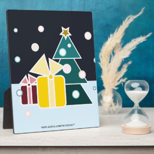 Plaque Photo Cadeaux de Noël d'arbre rétro scandinave Art
