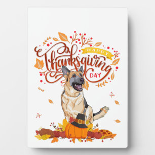 Plaque Photo Cadeaux drôles de Thanksgiving Chien Berger Allema