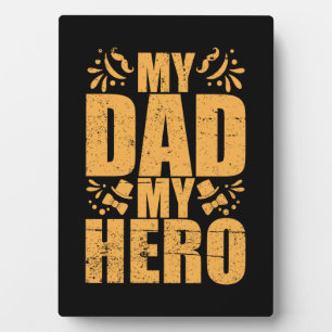 Plaque Photo Cadeaux papa Mon père mon héros