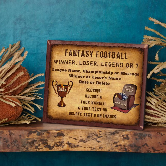 Plaque Photo Cadeaux pour les amateurs de football d'Imaginaire (Côté)