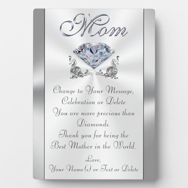 Plaque Photo Cadeaux significatifs personnalisés pour Maman, Ét (Devant)