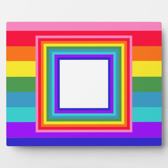 Plaque Photo Cadre arc-en-ciel (Devant)