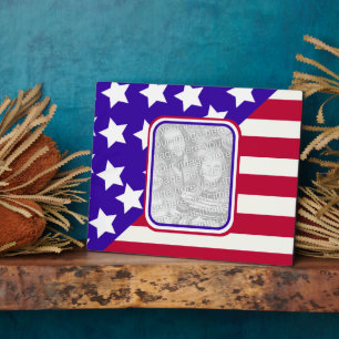 Plaque Photo cadre photo patriotique Stars et rayures