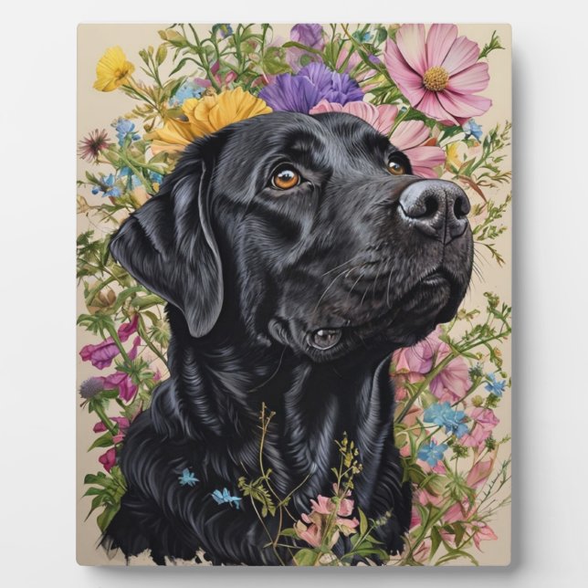 Plaque Photo Cadre photo pour chien noir I black labrador récup (Devant)