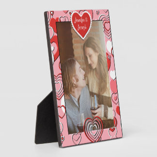 Plaque photo - Cadre vertical - Coeurs Coeurs