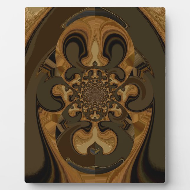 Plaque Photo Café Brown Flux Kaleidoscope Art Imprimer (Devant)