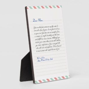 Plaque Photo Cahier élégant message de lettre d'amour manuscrit