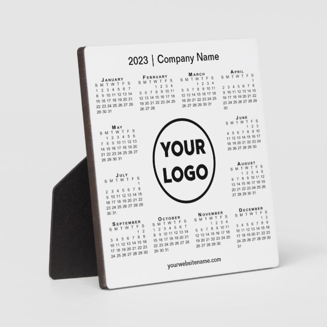 Plaque Photo Calendrier 2023 Entreprise Logo Bureau d'affaires (Recto)
