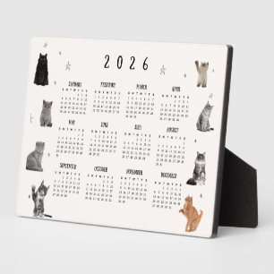 Plaque Photo Calendrier 2026 Chat Mignon Drôle