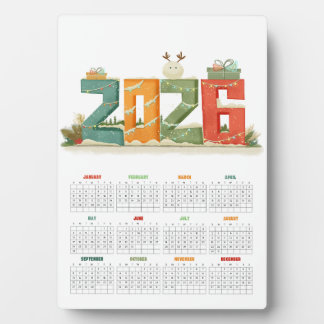 Plaque Photo Calendrier de bureau moderne 2026 - Nouvel an