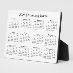 Plaque Photo Calendrier minimum 2026 Nom de l'entreprise Bureau