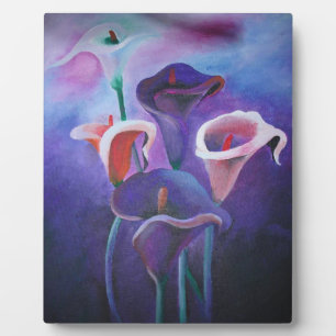 Plaque Photo Callas Violet Lilac Et Violet Art