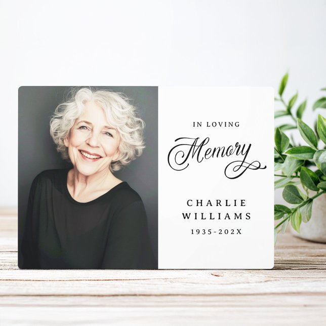 Plaque Photo Calligraphy in loving memory funeral white photo (Calligraphy in loving memory funeral white photo plaque)