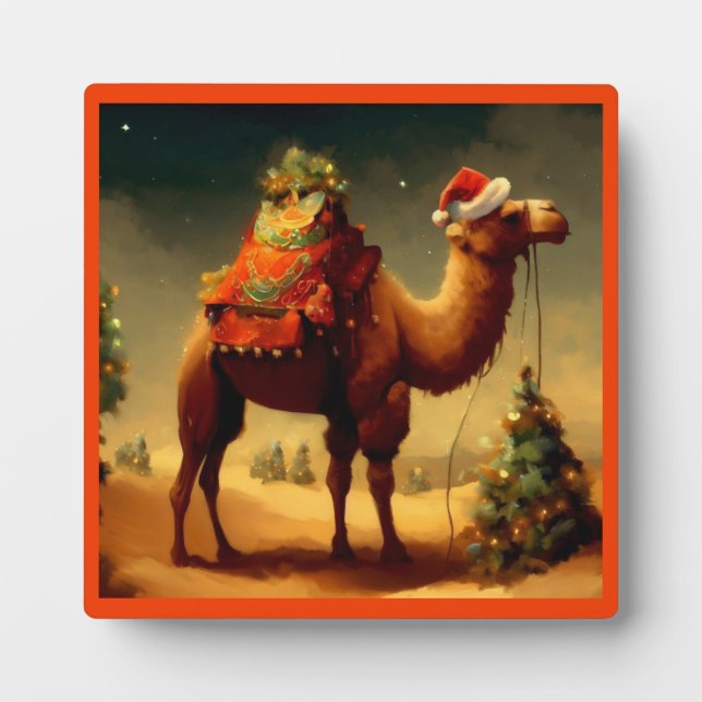 Plaque Photo Camel de Noël 1 (Devant)