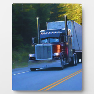 Plaque Photo Camions, Big Rig Cargo Truck Art