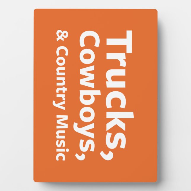 Plaque Photo Camions, cowboys et musique country (Devant)