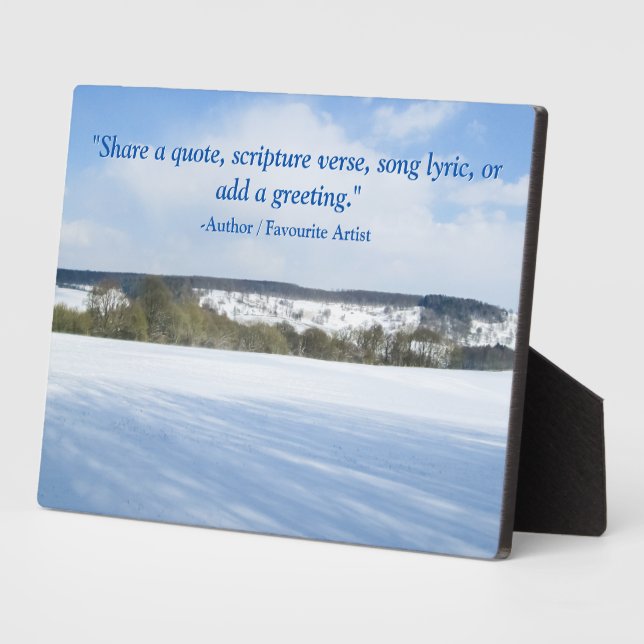 Plaque Photo Campagne anglaise en hiver - Personnalisé (Côté)