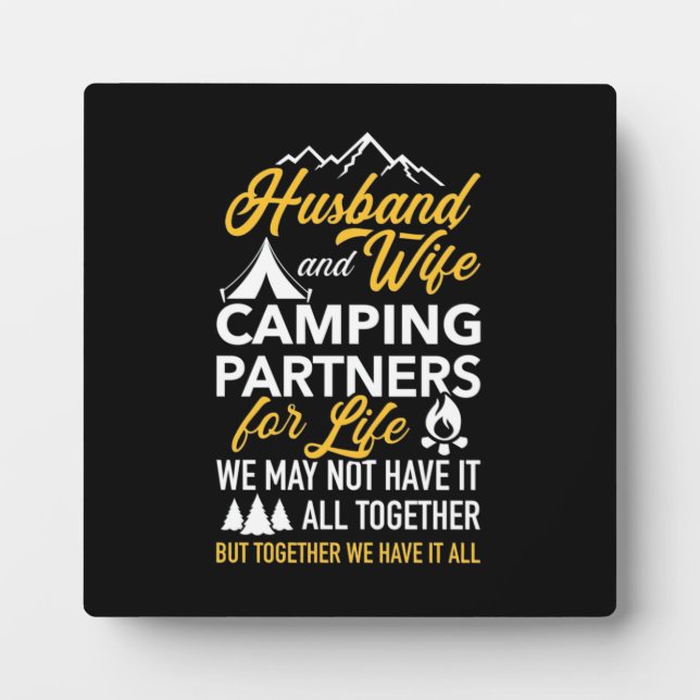 Plaque Photo Camping Mari Et Femme Partenaire À Vie (Devant)