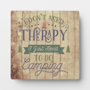 Plaque Photo Camping pas Thérapie Word Art
