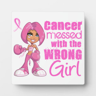 Plaque Photo Cancer du sein Fille de combat 1