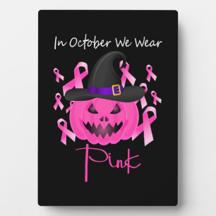 Plaque Photo Cancer du sein Pink Pumpkin Halloween