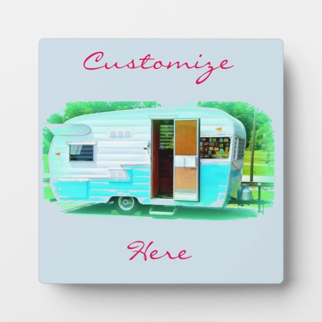 Plaque Photo caravane vintage classique (Devant)