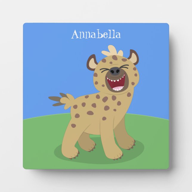 Plaque Photo Caricature amusante hyena riant illustration (Devant)