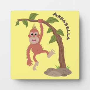 Plaque Photo Caricature de bébé orangoutan joyeux