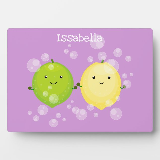 Plaque Photo Caricature de chaux de citron joyeux (Devant)