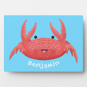 Plaque Photo Caricature de crabe rouge cuite