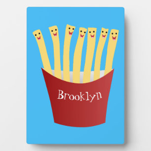 Plaque Photo Caricature de frites Cute kawaii fast food