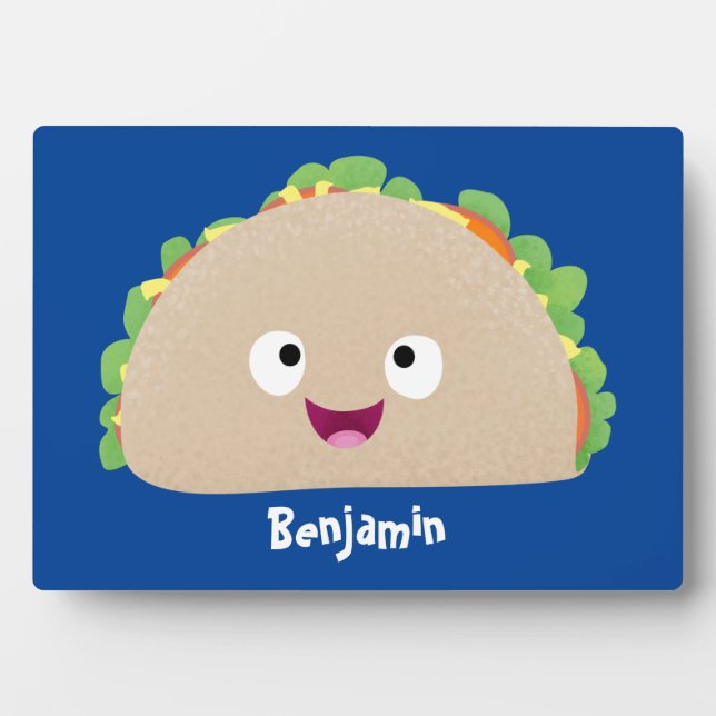 Plaque Photo Caricature joli sourire taco dessin animé (Devant)