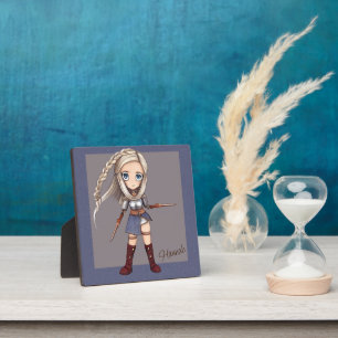 Plaque Photo Caricature mignonne Viking Girl personnalisée