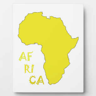 Plaque Photo Carte d'Afrique jaune funky