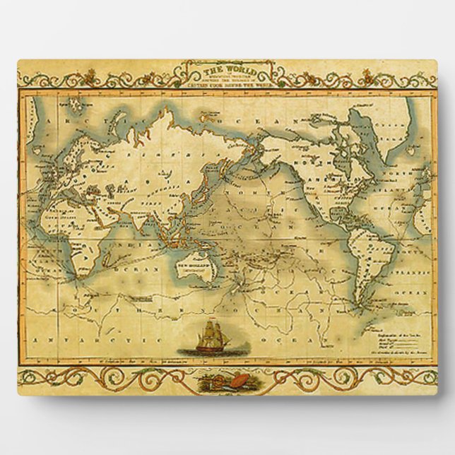 Plaque Photo Carte du monde antique (Devant)