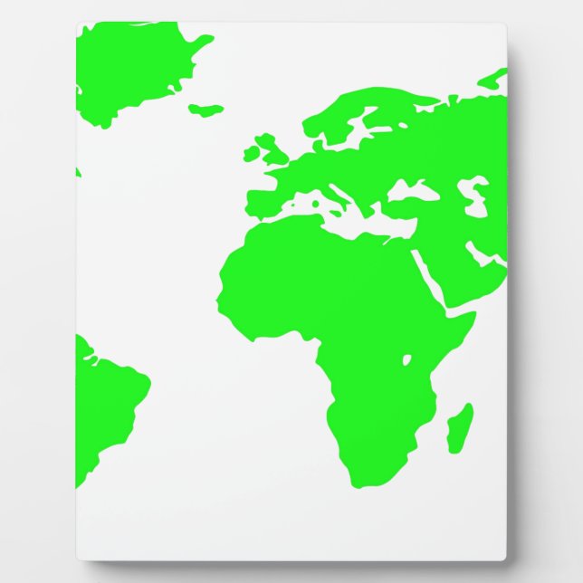Plaque Photo Carte du monde blanc vert (Devant)
