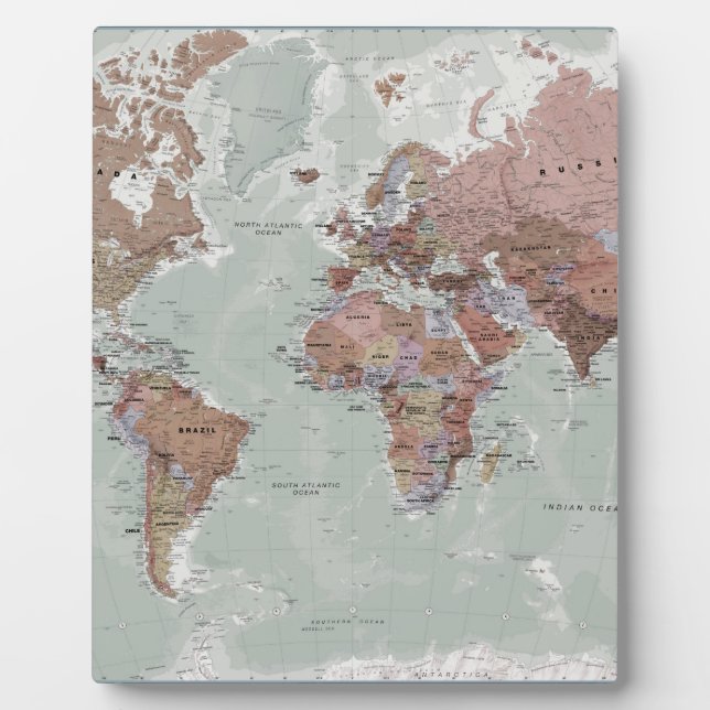 Plaque Photo Carte du monde exécutif (Devant)